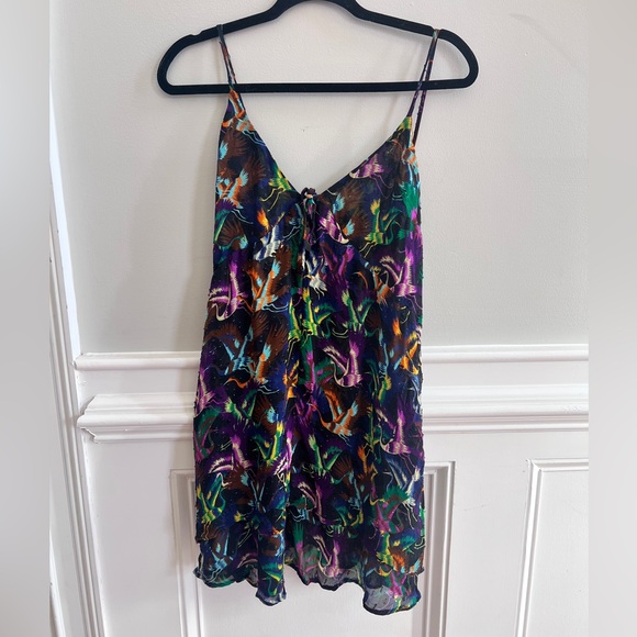 Anthropologie Dresses & Skirts - Anthropologie Abstract Bird Print Slip Dress Size L